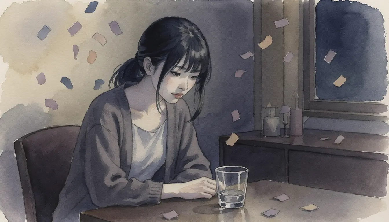 悲しげにたたずむ女性