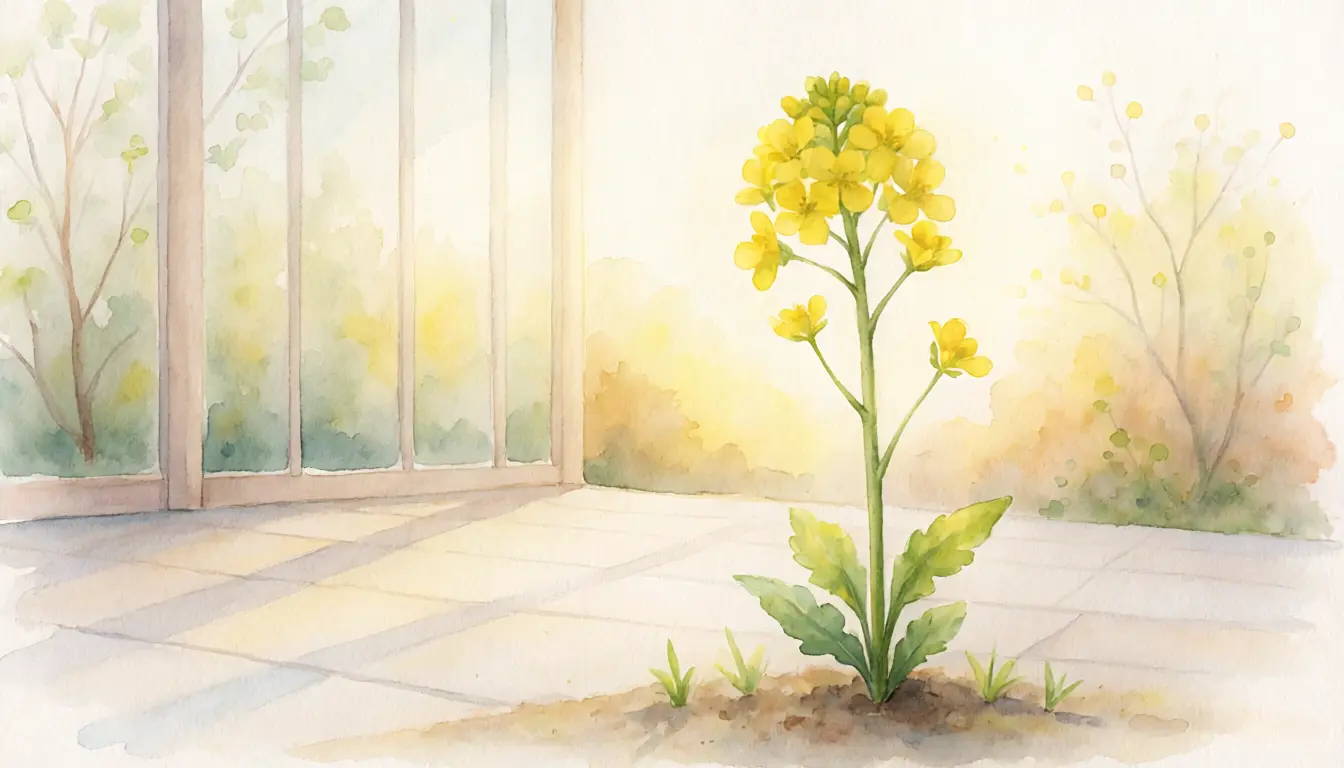 庭に咲く菜の花