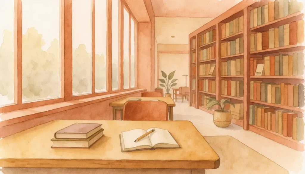 落ち着いた雰囲気の図書館