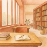 落ち着いた雰囲気の図書館
